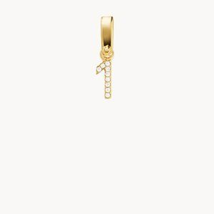 925 CZ #1 Michael Kors Vermeil Pave Charm w/ Drawstring Bag/Care Card S2020 nwt